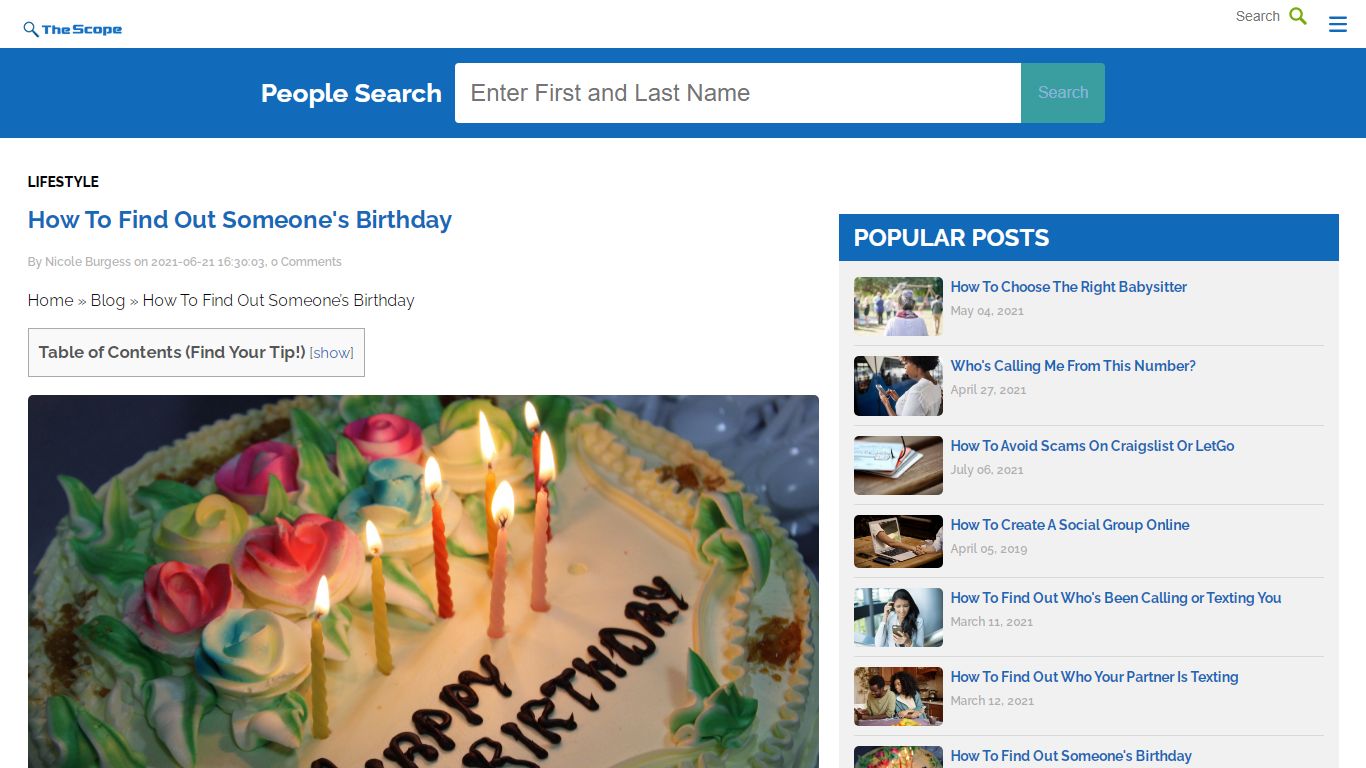 How To Find Out Someone's Birthday In 2022 - Kiwi Searches - The Scope