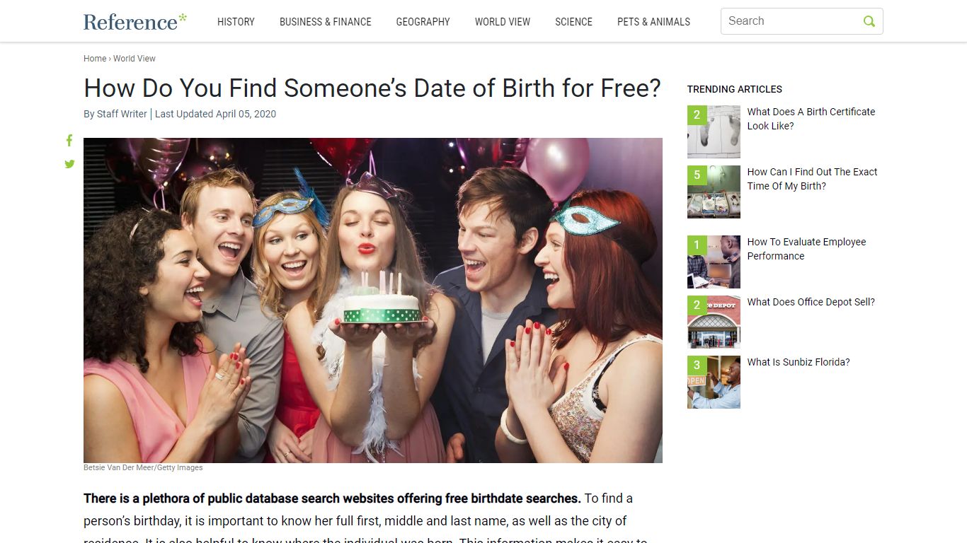 How Do You Find Someone’s Date of Birth for Free? - Reference.com