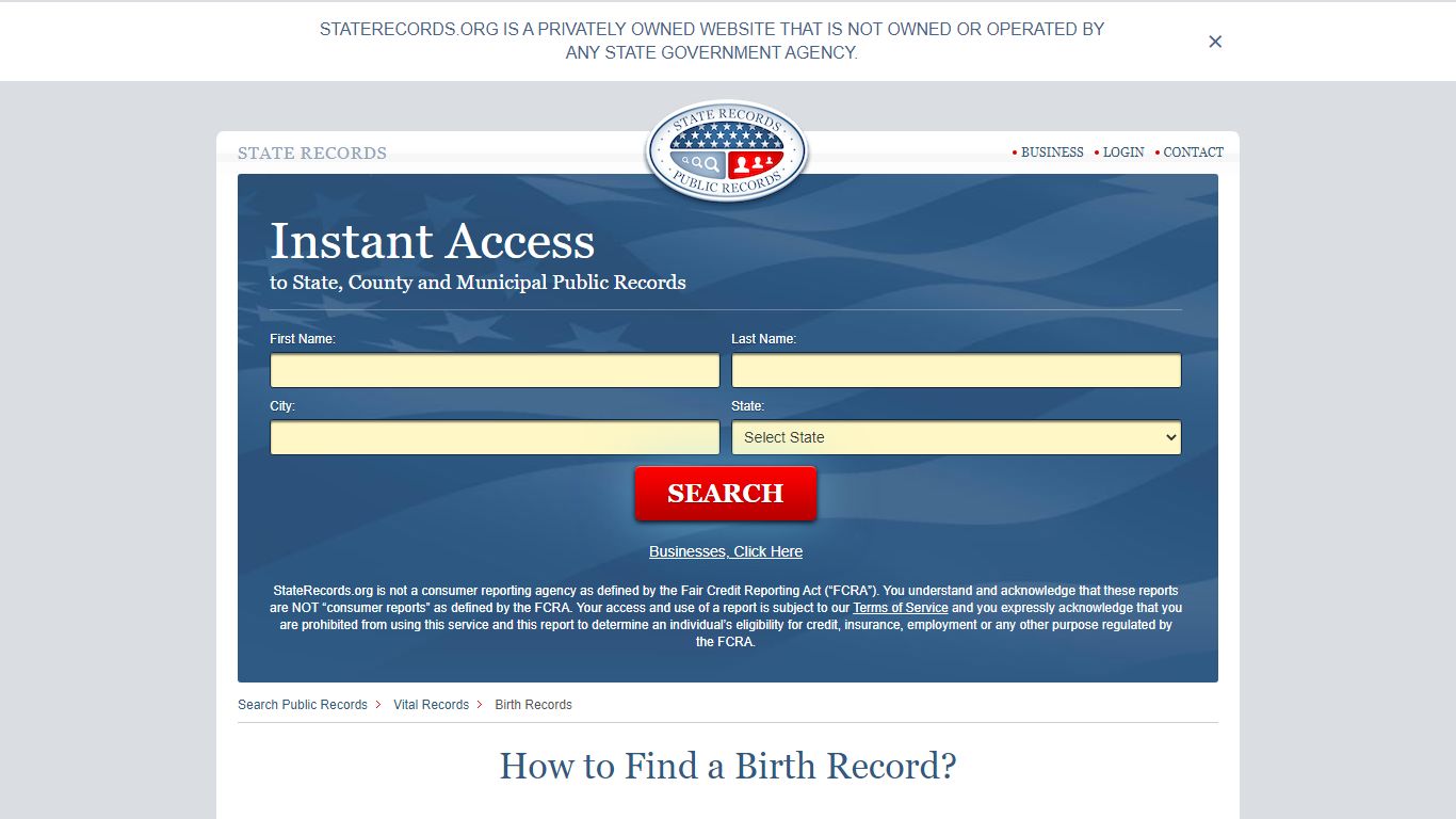 How to Find a Birth Record | StateRecords.org